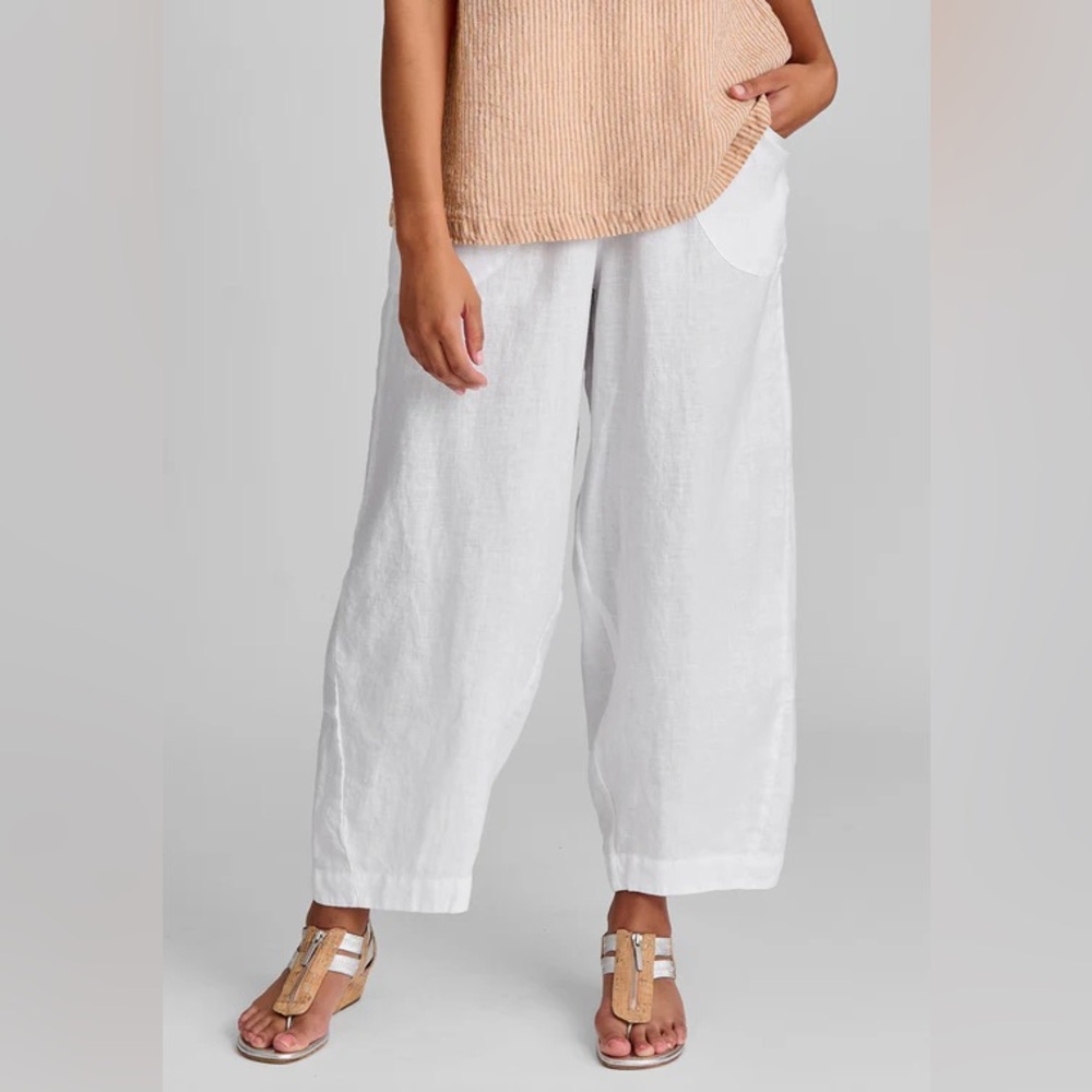 Flax Wide-Leg Linen Pants in White